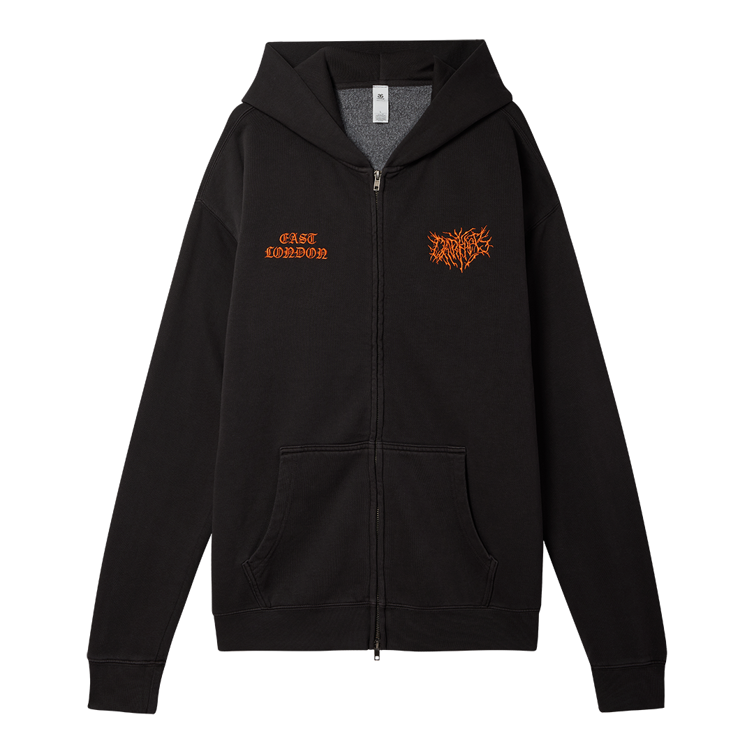 THORNS ZIP-UP HOODIE - Faded Black