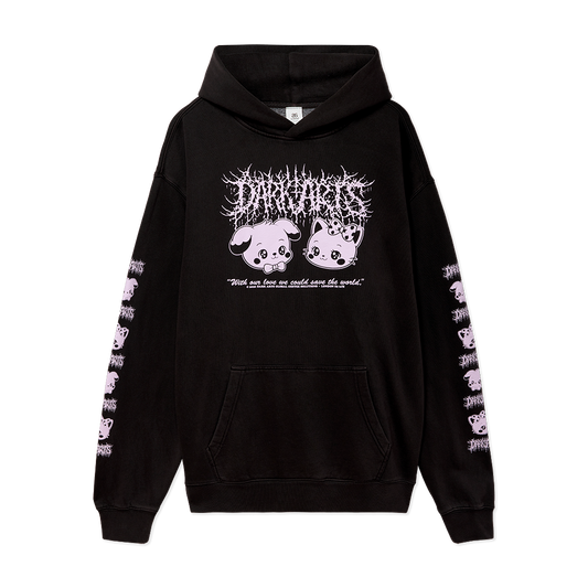 SAVE THE WORLD WITH LOVE HOODIE - Faded black