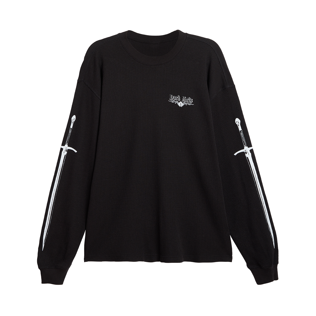 LONGSWORD WAFFLE KNIT LONG-SLEEVE - Black