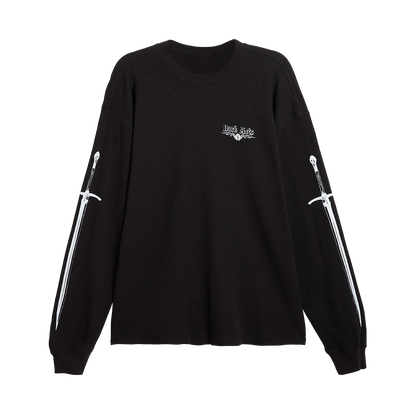 LONGSWORD WAFFLE KNIT LONG-SLEEVE - Black