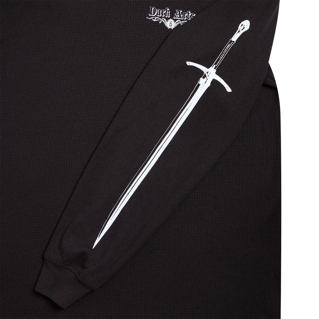 LONGSWORD WAFFLE KNIT LONG-SLEEVE - Black