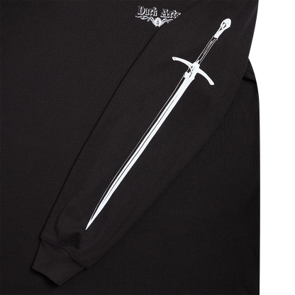 LONGSWORD WAFFLE KNIT LONG-SLEEVE - Black