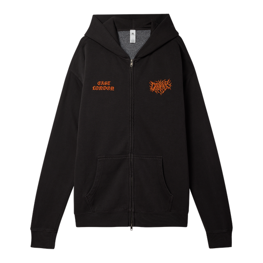 THORNS ZIP-UP HOODIE - Faded Black